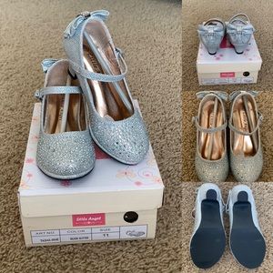 Silver Glitter/Rhinestone Dress Shoes - Little Angels